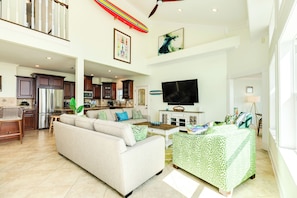 Smart TV, DVD player, books, offices
