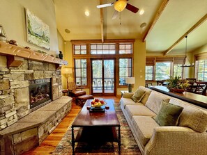 TV, fireplace, video games, books