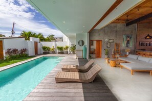 Deluxe Villa, 3 Bedrooms, Private Pool, Garden View | Living area | LCD TV