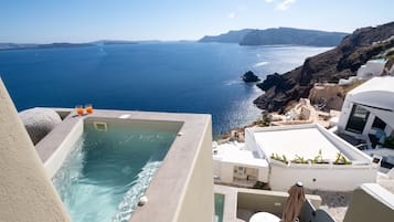 Studio Panoramique, bain Ă remous, vue mer | Terrasse/Patio