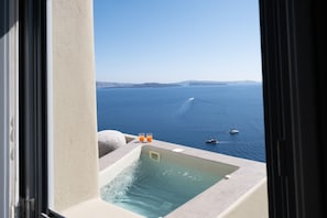 Panoramic Studio, Hot Tub, Sea View | Terrace/patio - SantorOia Luxury Suites (Santorini)