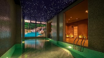 Sauna, steam room, body treatments, body scrubs, facials