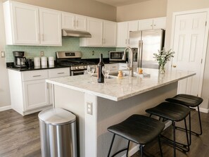 Fridge, microwave, oven, stovetop - Relaxing Summer Nights at Casa Buena Vida - | Pool | Fire Pit Table | Games (Oro Valley)