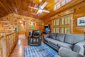 Televisión y chimenea 