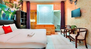 Phòng Deluxe | 1 phòng ngủ, bộ trải giường bằng vải cotton Ai Cập 
