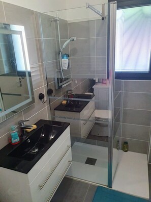Shower, hair dryer