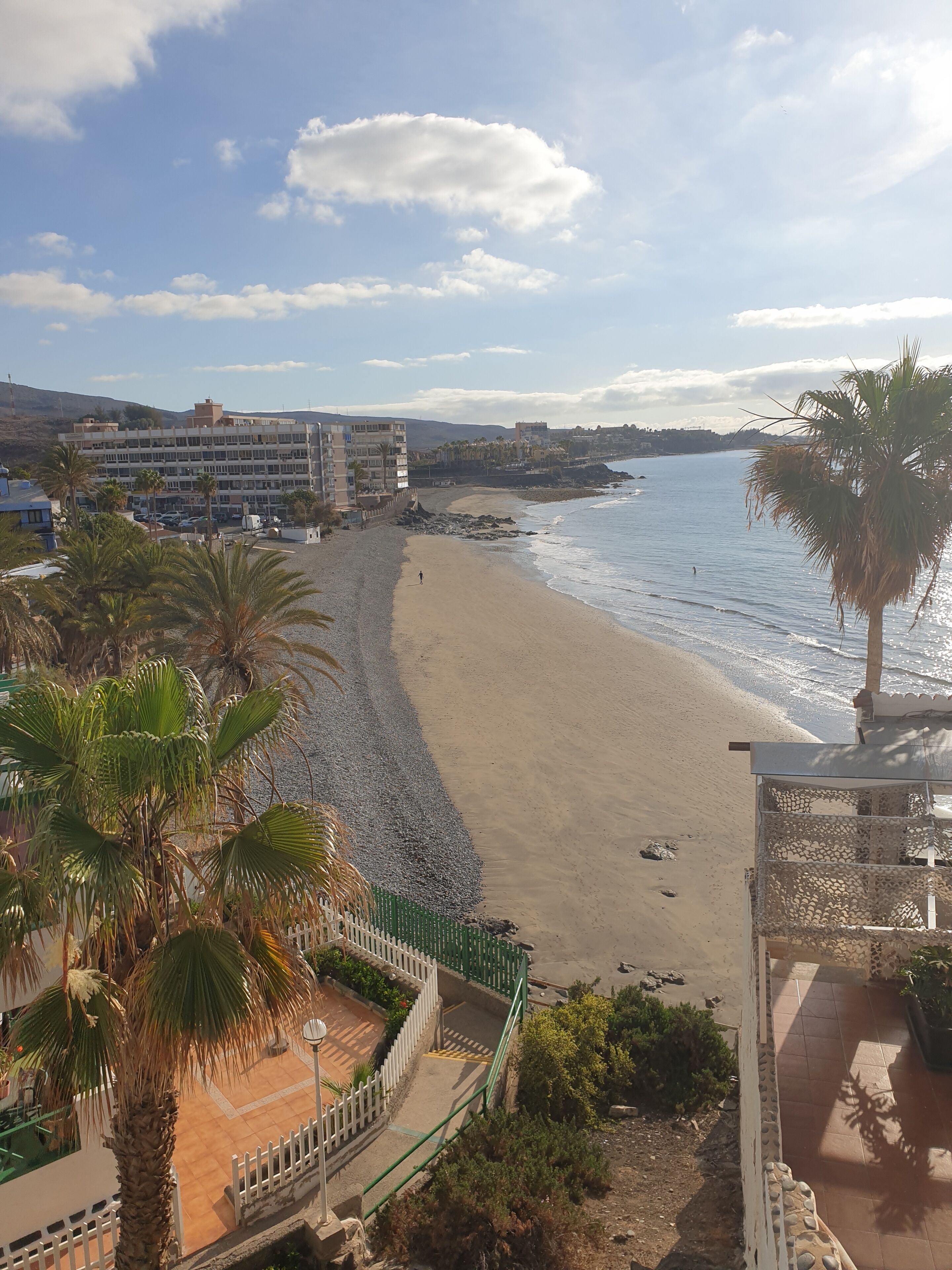 On the beach, sun loungers, beach towels