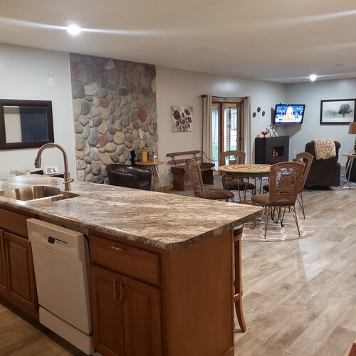 Spacious place w/ outside kitchen.  Close to the Apple River and so much more. 