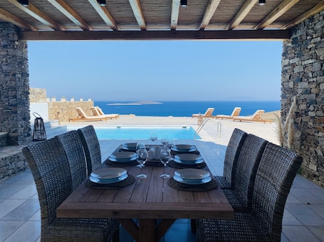 Outdoor dining. Artemis sky villa
