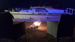 Fireplace - The Rose 37ft Lakeside Yacht inc Hot Tub (Swansea)