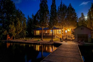 Exterior - Lakefront home with private beach, dock, firepit, & grill - dazzling sunset view (Big Arm)