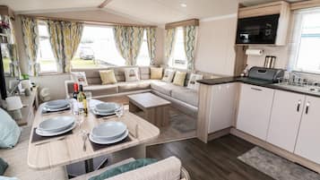 Fridge, dishwasher, electric kettle, toaster