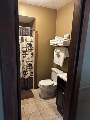 Shower, hair dryer, towels, soap - Friendly Fawn sleeps 4, or rent all 4 for 20. Horseback riding across the Rd! (Laurelville)