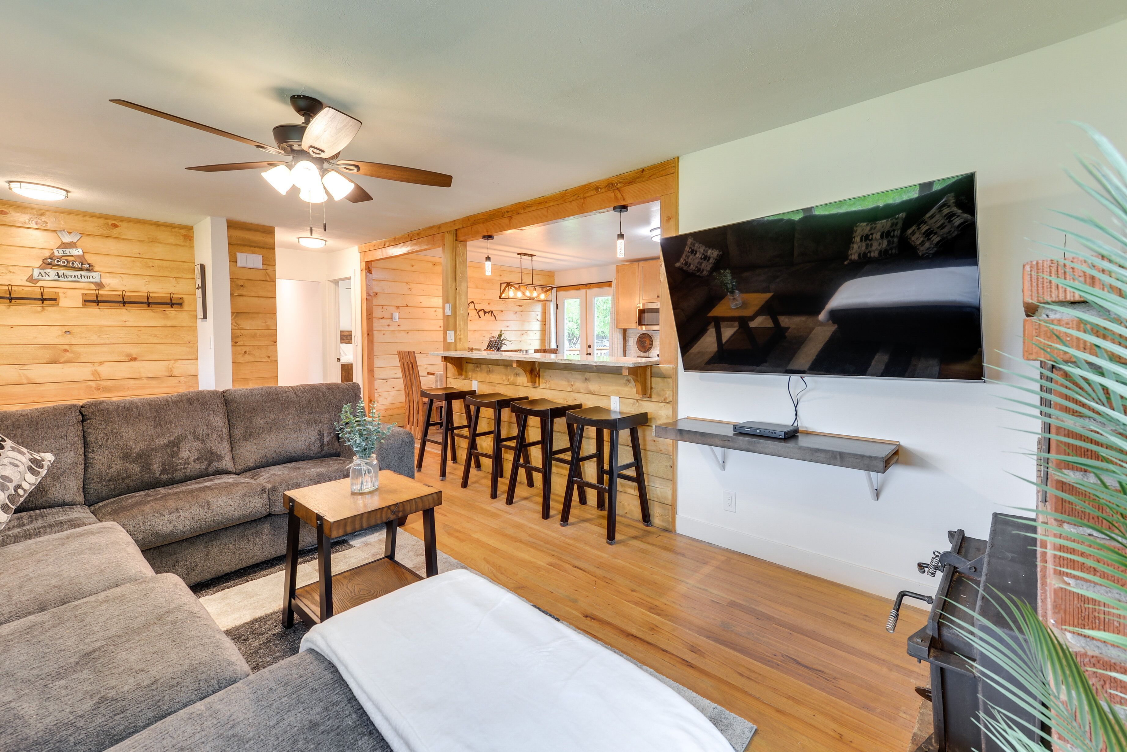 TV, fireplace, DVD player