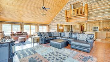 TV, fireplace, DVD player, video library