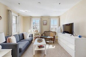 Living area - Beautiful Third-Story Condo on Commercial Street w/ Balcony! (Provincetown)