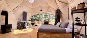 Dome # 2 with view to the mountains.