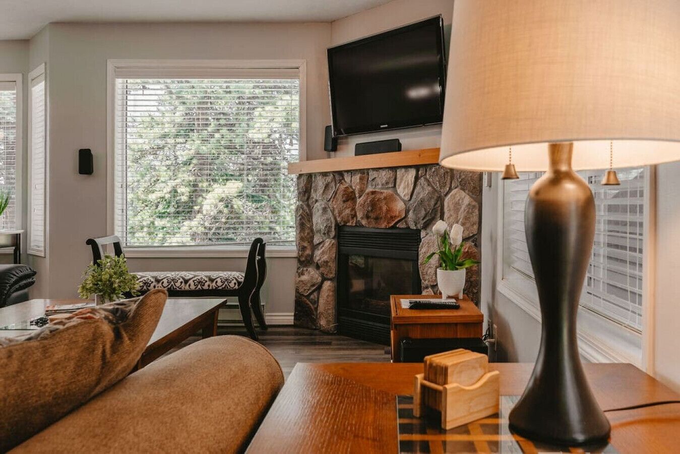 Télévision, cheminée