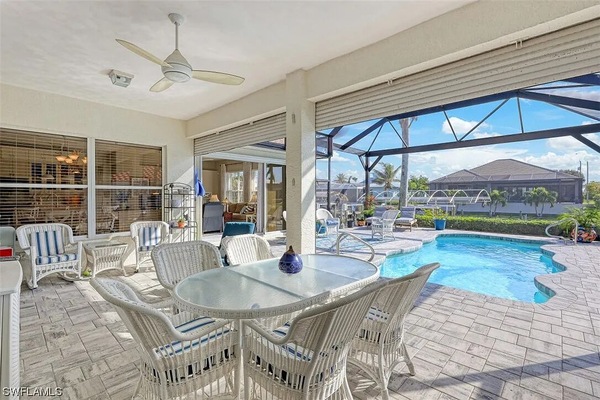 Plenty of seating to lounge by the pool