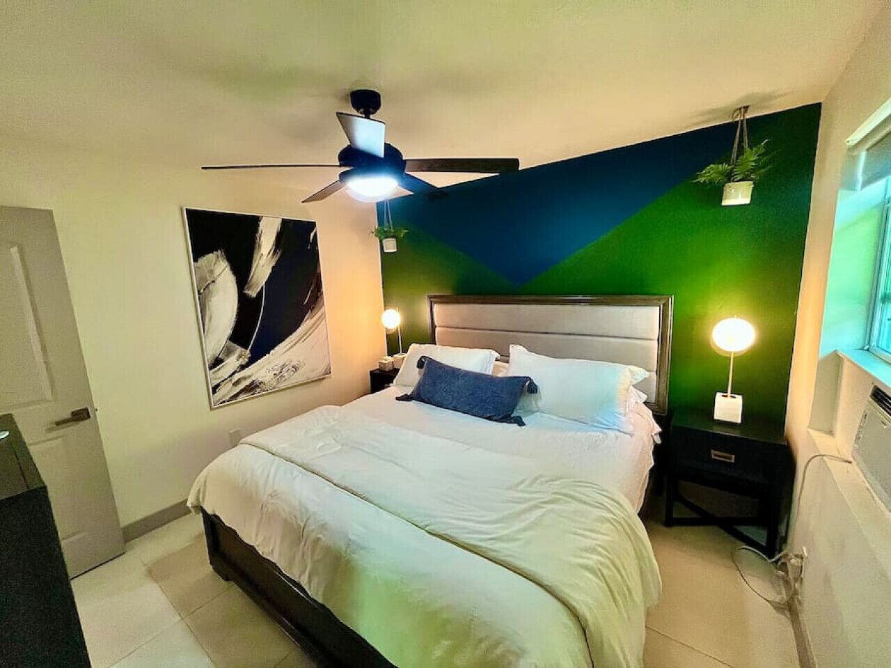 1 bedroom, desk, iron/ironing board, travel cot