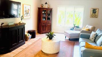 Smart-TV, DVD-spiller og bøker