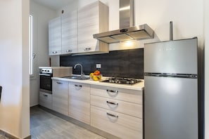 Fridge, oven, stovetop, dishwasher