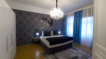 1 Schlafzimmer, Reisekinderbett, kostenloses WLAN, Bettwäsche