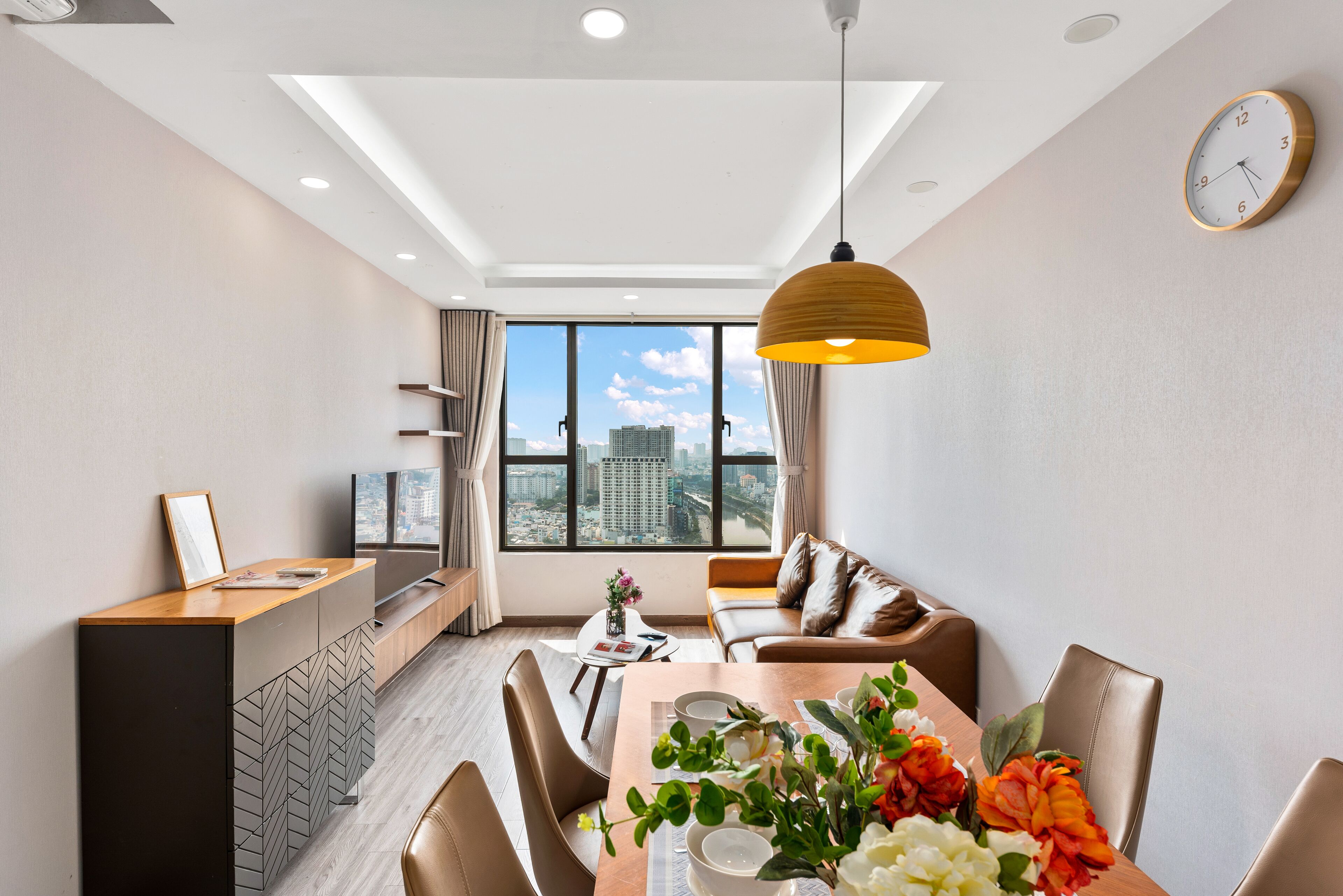 商務公寓, 2 間臥室, 陽台, 河景 | 起居區 | LED 液晶電視、壁爐