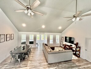 Smart TV, books, stereo, computer monitors