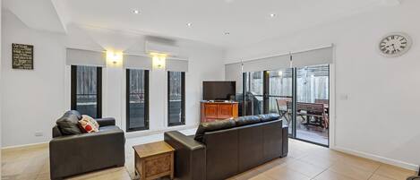 TV, DVD player, books