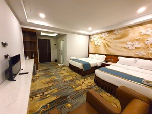 Quarto duplo, várias camas | Roupas de cama premium, camas com colchões pillow-top