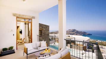 1 Bedroom Grand Sea View Suite, Thalori | Terrace/patio