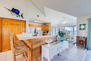 Fridge, microwave, oven, stovetop - Premier Oceanfront Dog Friendly w/ Pool, Hot Tub, Elevator, Game & Media Rooms (Avon)