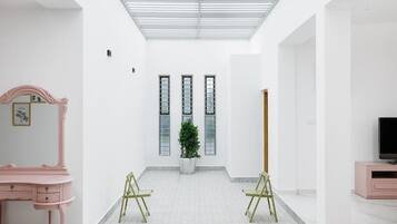 Luxury Villa, Private Pool | Living area | 32-inch LCD TV with cable channels