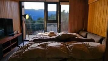 Desk, free WiFi, bed sheets