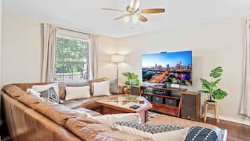 TV, fireplace, offices