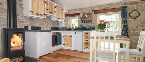 Fridge, dishwasher, electric kettle, toaster