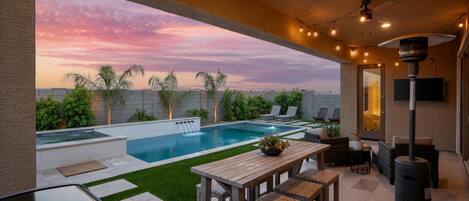 Outdoor pool, a heated pool