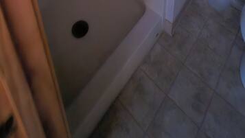 Bathtub, hair dryer, towels