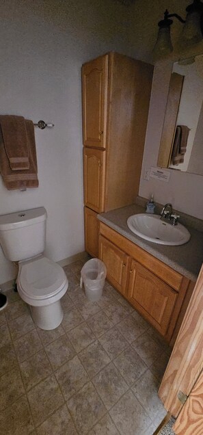 Bathtub, hair dryer, towels - Alaska Summers Lodge Cabin 3-Near Mouth of Kasilof River (Kasilof)