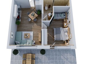 Floor plan - Smart Resorts - House Diamant - Apartment 705 with balcony, max. 5 persons - (Winterberg)