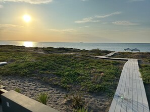 Sun-loungers, beach towels