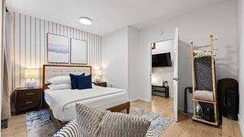 2 bedrooms, desk, iron/ironing board, travel cot