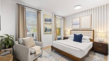 2 bedrooms, desk, iron/ironing board, travel cot