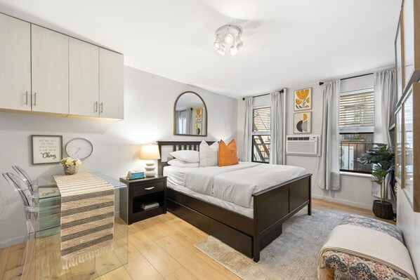Desk, iron/ironing board, travel crib, WiFi