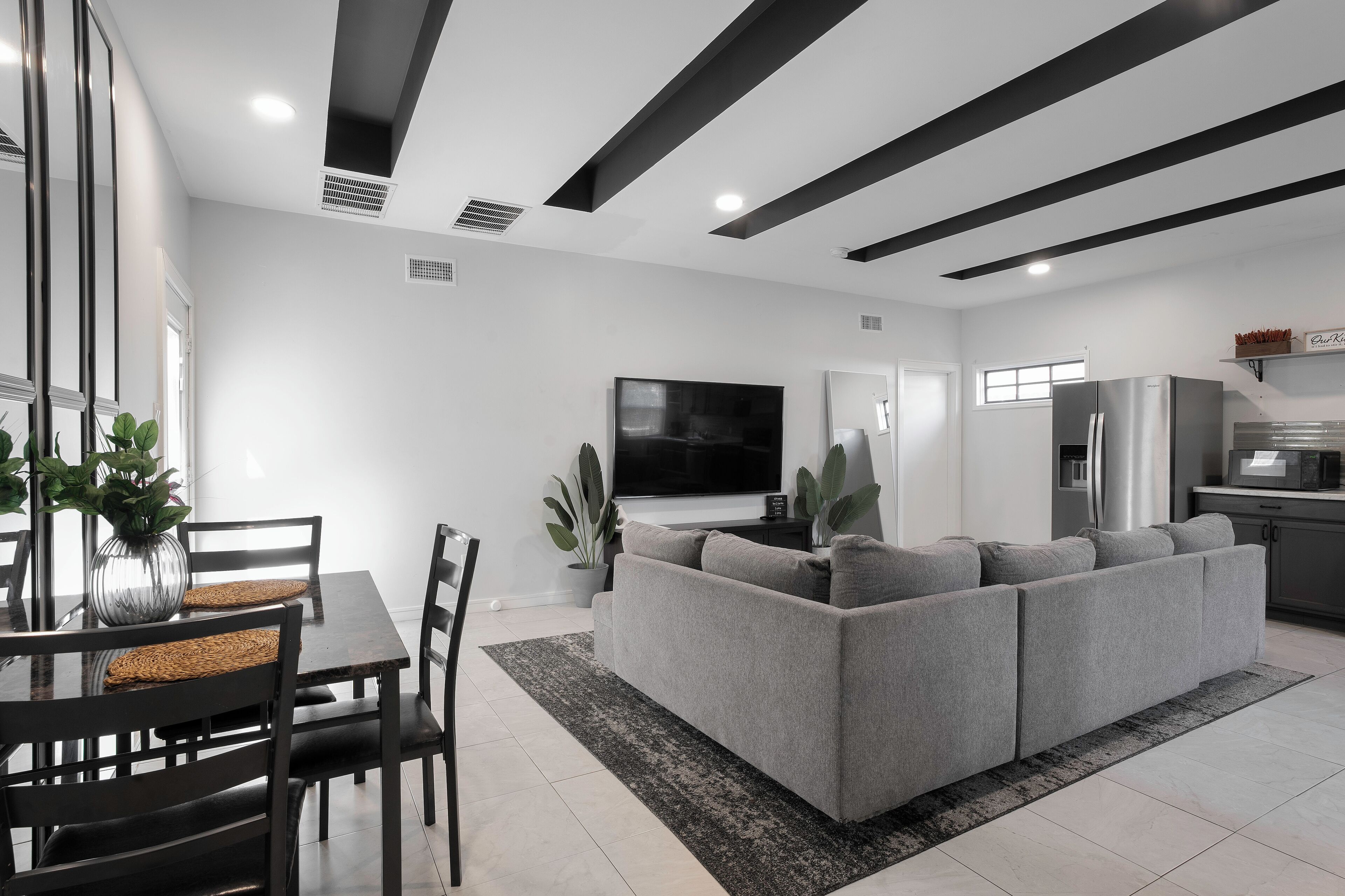 Smart TV, table football, ping pong