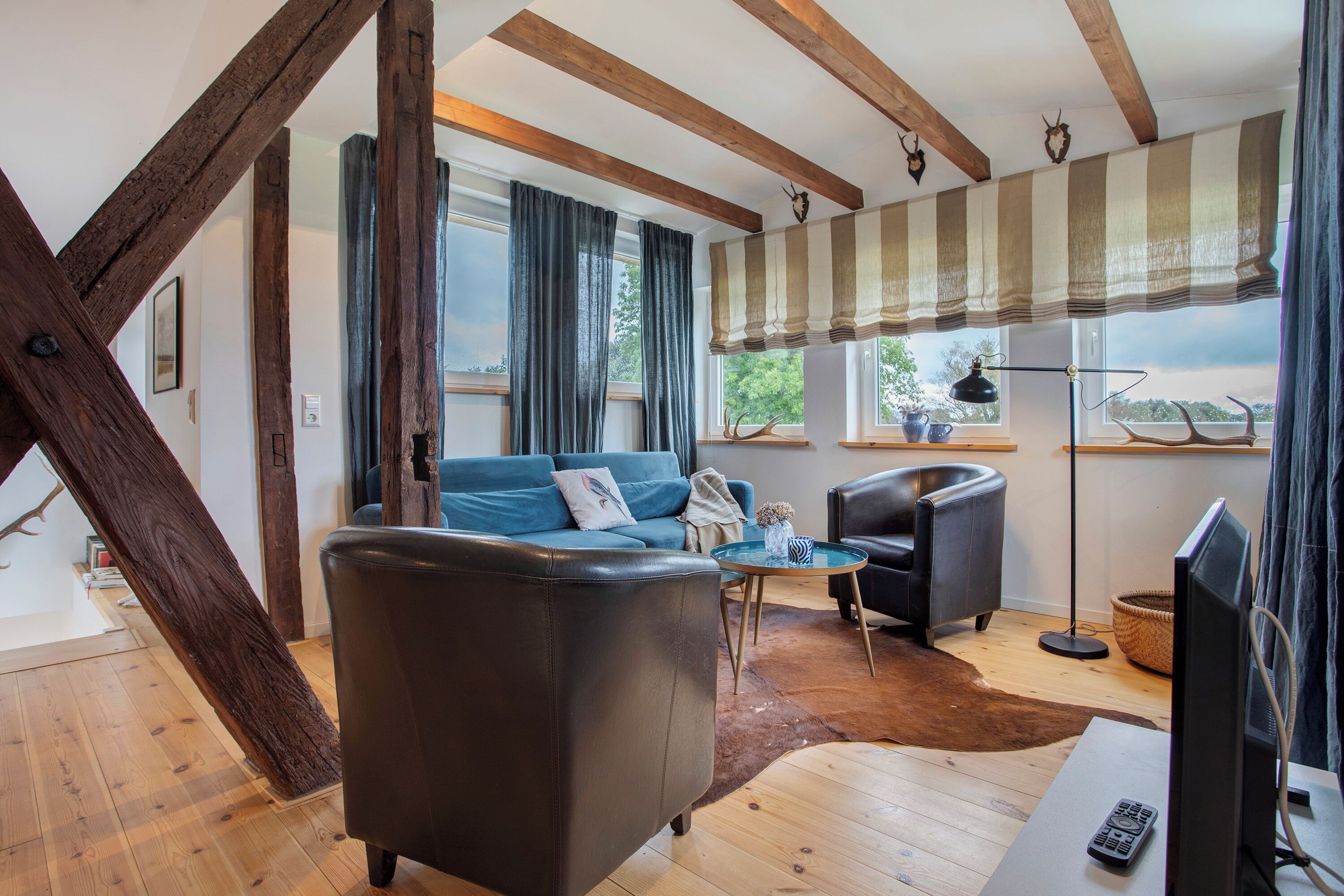 Televisión y chimenea 