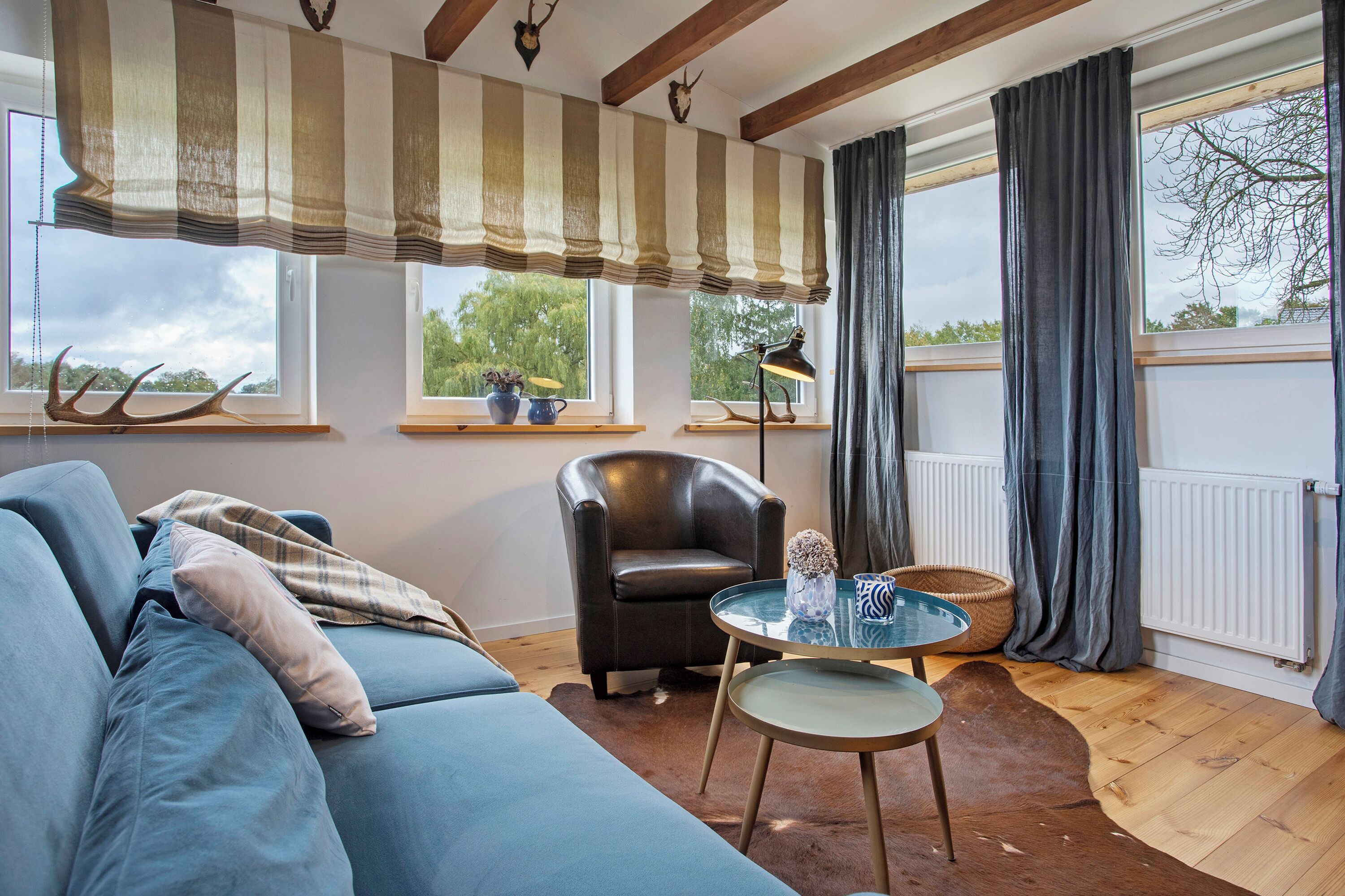 Televisión y chimenea 