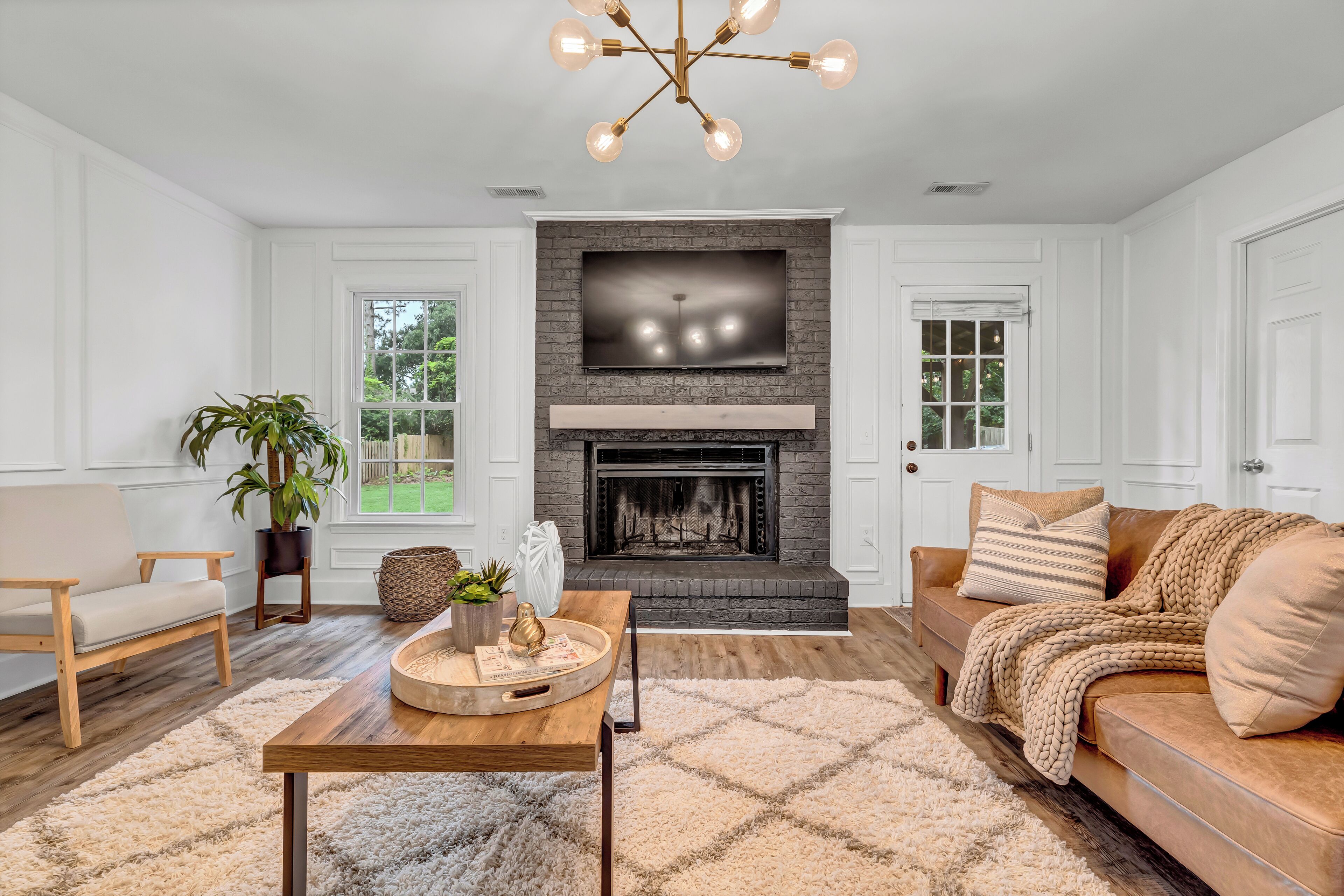 Smart TV, fireplace, video games, foosball