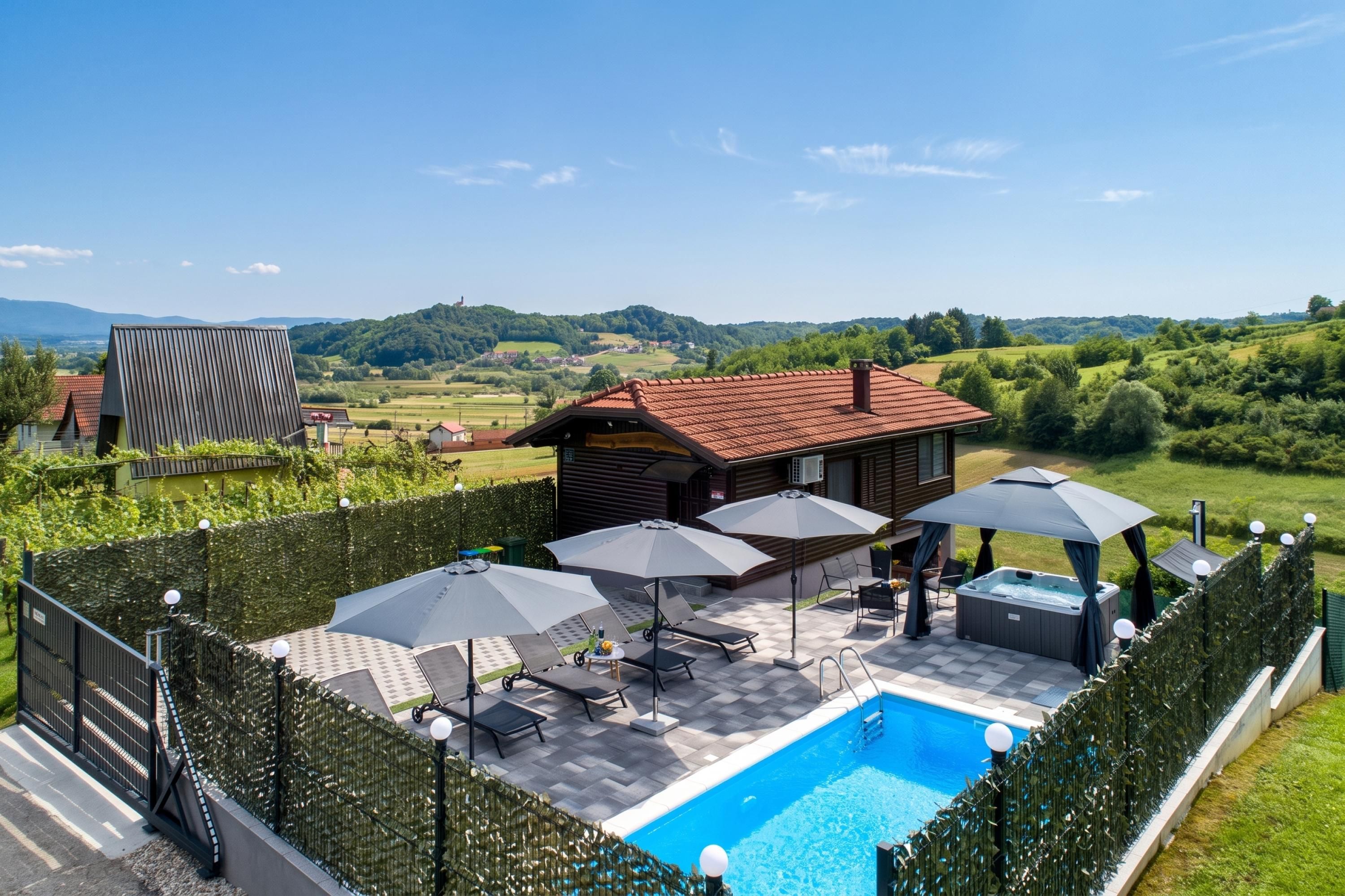 Family House, 3 Bedrooms, 2 Bathrooms, Mountainside (Pool Estate AquaHaven with Sauna &) | Pool | Seasonal outdoor pool